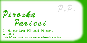 piroska paricsi business card